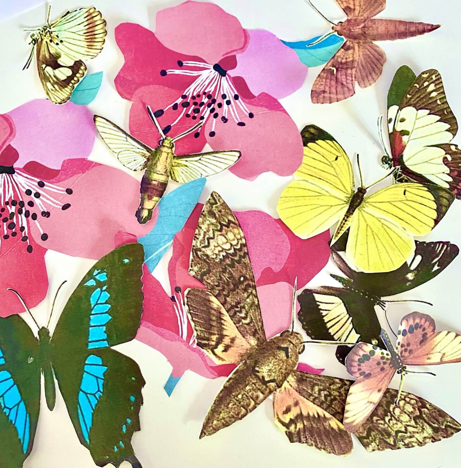 Papierelemente für Decoupage auf Glas