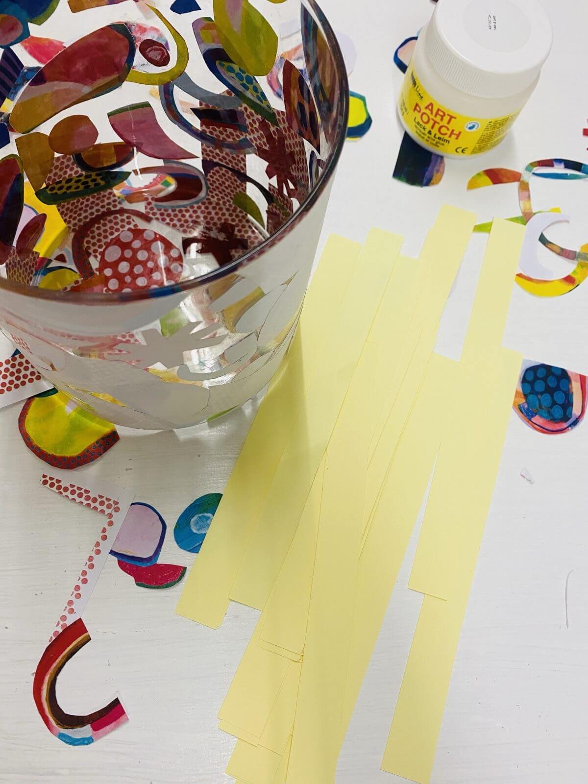 decoupage Vase erste Außenschicht