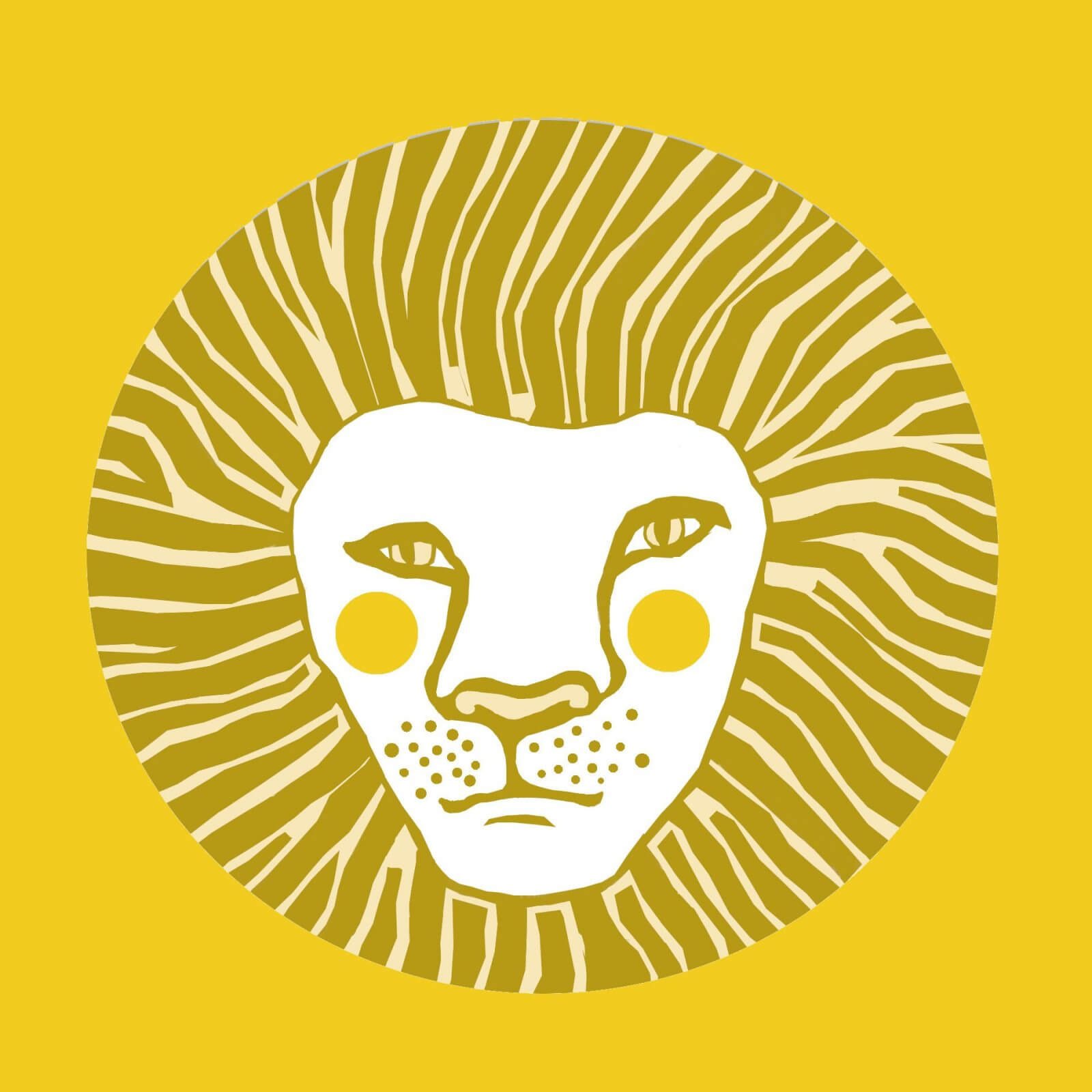 Löwe Blockprint Gelb