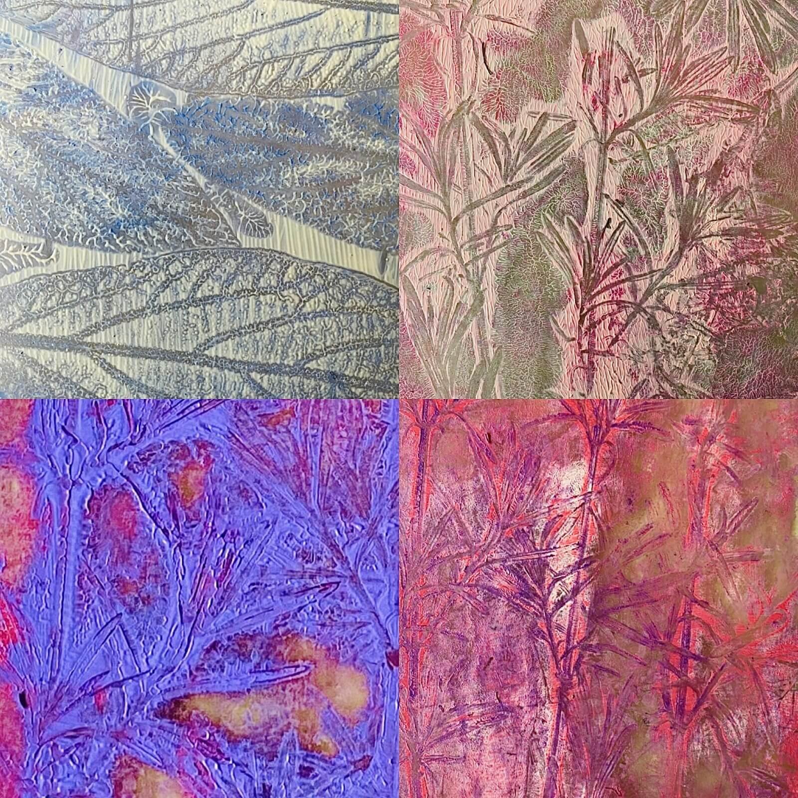 Monoprint mit Blättern
